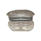 Antique Brilliant Cut Glass Dresser Vanity Or Powder Box   With Lid