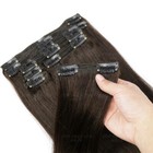 Full Head Clip In 100  Natural Human Hair Extensions 8pcs Long Straight Balayage