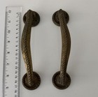 Pair Of Brass Salvaged Push Pull Door Handles Antique Vintage Shop Reclaimed