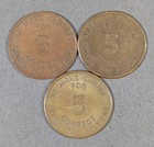 Arizona State Tax Commission 5 Mills Tokens Lot Of 3 Saguaro Cactus