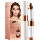 2-in-1 Painless Eyebrow Trimmer   Flawless Facial Hair Remover For Women  White