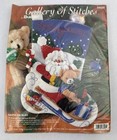 Bucilla Felt Christmas Stocking Kit Santa On Sled 33509 Bird Sking Bear Sled