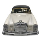 Vintage Ichiko Friction Toy Mercedes Benz Car White  Tin Japan 11 8in No Box