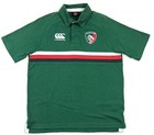 Leicester Tigers Canterbury Rugby Jersey Size S Green Striped Polo Shirt