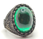 Very Rare Ancient Viking Ring With Big Green Stone Amazing Artifact