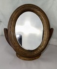 Vintage Swing Oval Mirror Dresser Vanity Top Mirror Solid Wood 10 Inch