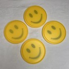 Yellow Smiley Face 90s Plastic Vintage Coaster Set Of 4