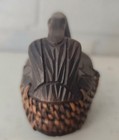 4  Vintage Handmade Indonesian Woven Rattan Carved Wood Basket Swan   Duck W lid