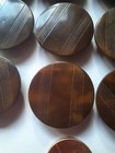 Vintage Tagua Nut Vegetable Ivory Patterned Buttons 9 Pcs