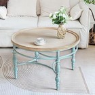 Rustic Farmhouse Round Coffee Table  French Country Vintage Center 