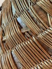 Large Antique Vintage French Hand Woven Wicker Harvest Basket 28 Inches