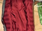 Burgundy Stripe  Queen Dust Ruffled Bed Skirt  21  Inch Drop Split Corner  New