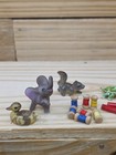 Lot Of Miniature Animals   Misc Elephant Mouse Turtle Duck Owl Squirrel 15 Piece