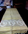 Vintage 1988 Romanian Handmade 86    X 18    Table Runner Authentic   W  History 