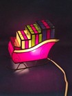 Stained Glass Santa s Sleigh Figural Table Lamp Christmas 6  Needs Light Cord
