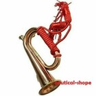 Scout Boy Bugle Sound Horn Real Brass   Copper   Red Strong Rope Collectibles