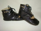 Sweet Antique Lace-up Leather 2-toned Baby Shoes  Diamond Border Design