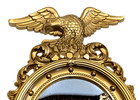 Dart Federal Style American Eagle Porthole Convex Wall Mirror Gold  16  Mod 4410