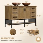 48  Bathroom Vanity With Vessel Freestanding Cabinet Open Shelves And 6 Drawers