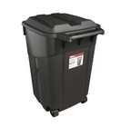 Hyper Tough 45 Gallon Heavy Duty Wheeled Trash Can With Lid  Black  2 Pack 