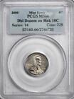 2000 Pcgs Ms66 Cent Struck On Struck Dime Mint Error Double Denomination 2 Heads