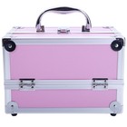 Aluminum Makeup Train Case Jewelry Box Cosmetic Organizer With Mirror