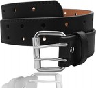 Euro Womens Thick Wide 2 Hole Leather Belt - Bn9041 - Black 3xl