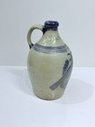 Rare Beautiful R   B Diebboll Washington Mi Stoneware Jug Cobalt Blue Bird Ooak