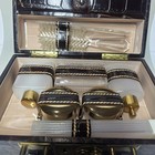 New Vintage Vanity Train Case Travel Shortrip Crocodile Embossed Leather