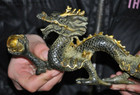 12   China Bronze Chinese Zodiac Lucky Feng Shui Animal Loong Dragon Statue