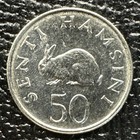 Tanzania 1989 Nickel Clad Steel 50 Senti  Ali Mwinyi  Rabbit  Unc Bu  Km  26