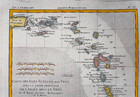 Caribbean West Indies 1780 Rigobert Bonne Antique Map 18th Century