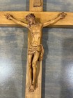Vintage Anri Italy Hand Carved Wood Cross Crucifix Jesus Original Sticker 13 