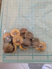 12 Vintage Metallic Sea Shell Clam Buttons Antiqued Gold Art Deco Style