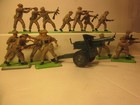 Britains Deetail Lot 14  Ww Ii  14 British Infantry Soldiers  cannon  Uk  70s