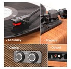 Vinyl Record Player Vintage 3 Speed Turntable Bluetooth Brown Light Wood 