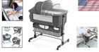 3-in-1 Bedside Sleeper Crib With Breathable Mesh   Adjustable Design In Grey