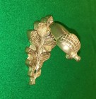 Small Cast Brass Door Knocker Acorn Oak Leaf Striking Plate Ironmongery Vintage