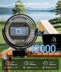 8-inch Clip-on Fan - 12000mah Portable Rechargeable Large  Black-12000mah 