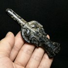 4 4 Inch Chinese Hongshan Culture Black Jade Hand-made Bird Pendant Collection