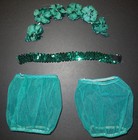 Lot Of 6 Pair  Ballet Dance Set Jade Tulle Sleeves Flower Wreath Sequin Choker