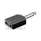 2 Pack - 1 4  Dual Stereo Female To 6 35mm Mono Male Plug Audio Splitter Adapter