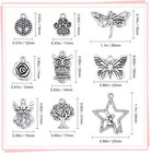 200 Pcs Wholesale Bulk Lots Jewelry Making Charms Mixed Smooth Tibetan Silver   