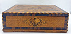 Large Antique French Beauty Or Makeup Box 19th Century Wood Marquetry