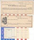 Premium Bank Receipts  3 From Texas  1 W cotton Vignette  Unused 1 W  Stub 1890 