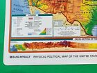 New Rand Mcnally Usa Us Physical Political Laminated Color Desk Wall Map 22   x17   