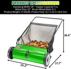 26  Manual Push Lawn Sweeper 7 Cu Ft Hopper Bag Grass Leaf Cleanup Dual Brushes