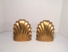 Vtg Decorative Crafts Inc Art Deco Regency Style Fan Bookends Heavy Brass 6 75 