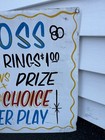 Vintage Carnival Double Sided Ring Toss Game Sign Amusement Park 