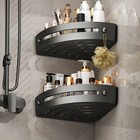 3 Tier Corner Shower Caddy Shelf Corner Bathroom Bath Storage Holder With 6 Hook